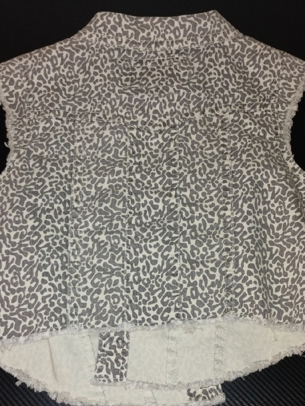 Wallflower Gray Leopard-Pattern Denim Vest - Picture 6 of 6